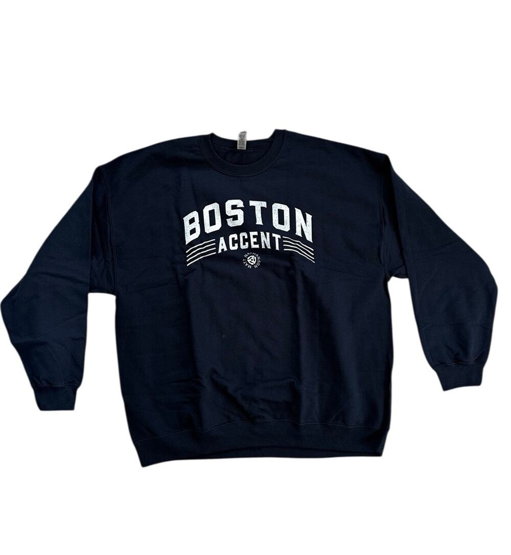 New Matt Nathanson Boston Accent Navy Blue Gildan Heavy Crewneck Sweatshirt XXL